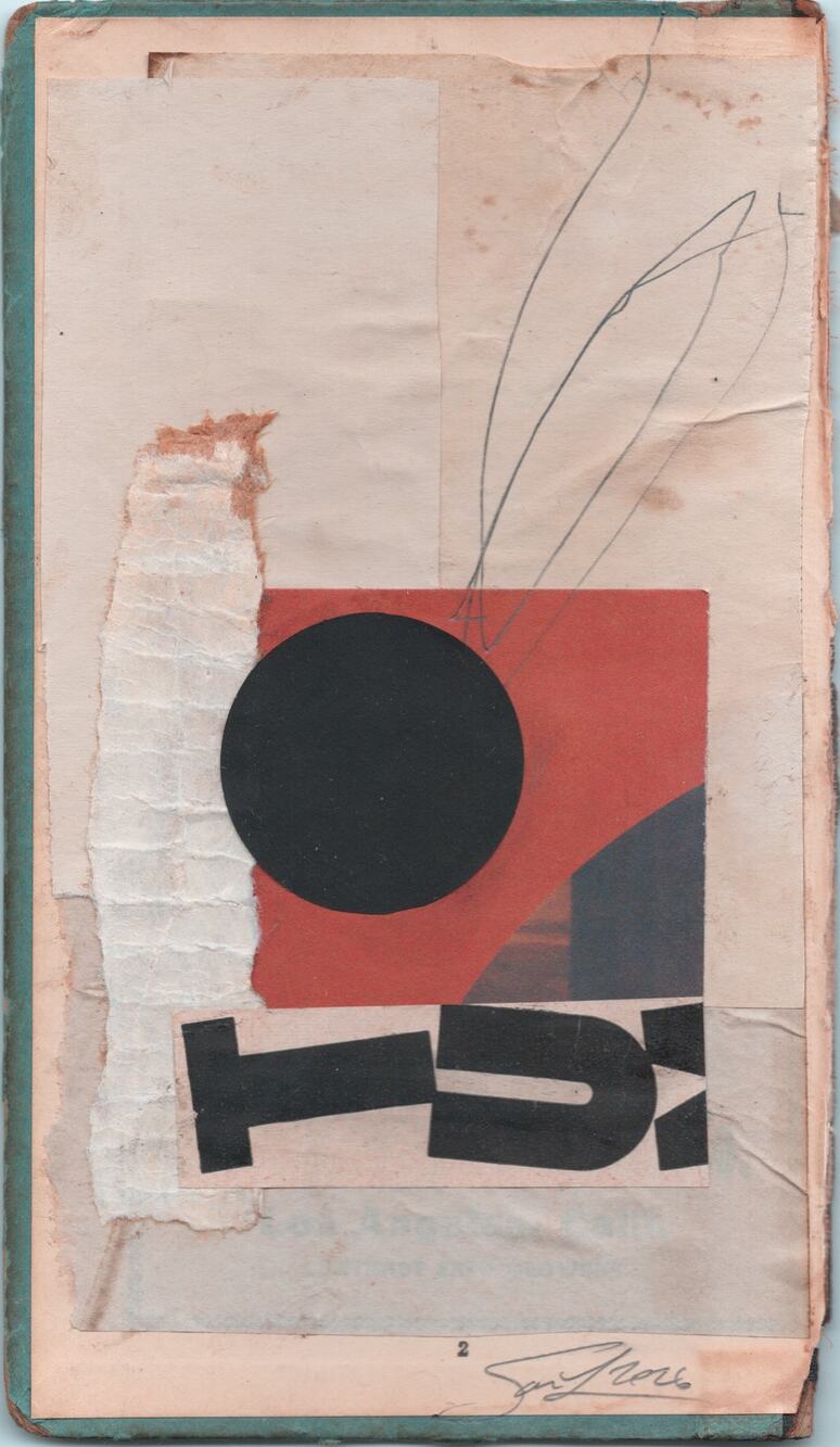 Original Mixed Media Modern Art Collage "Infelicitous" 4.25x7.25" Signed